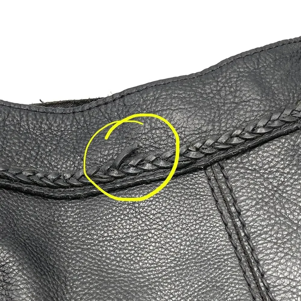 LUCKY BRAND black leather shoulder bag hobo snap closure interior pocket